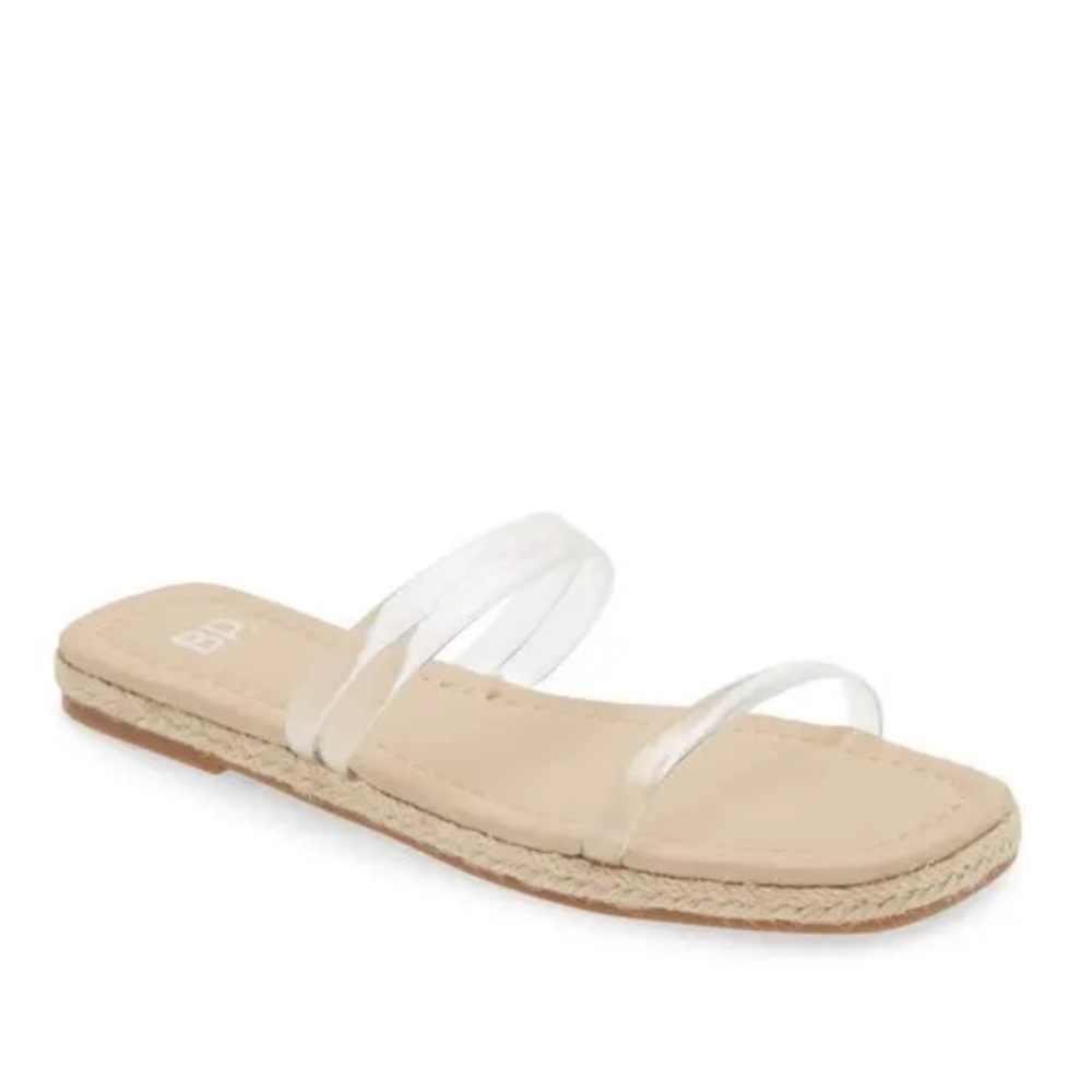 Nordstrom BP Viola Braided Flat Slide Sandals in clear
